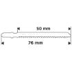 Jigsaw blade, 12 TPI, HSC, T-shaped handle, 2 pcs, curved cut