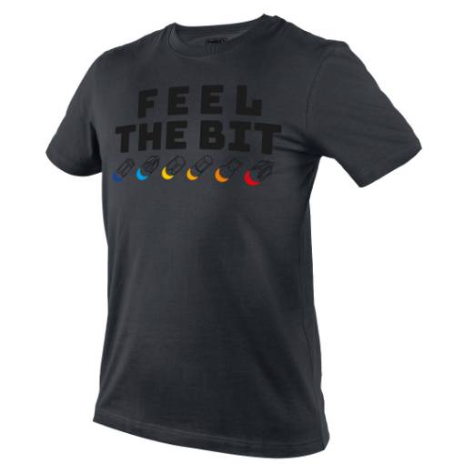 Printed T-shirt, FEEL THE BIT, size M