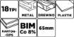 Multifunction saw blade, plunge-cutting, BIM Co 8%, 65 mm