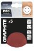 Velcro-backed sanding discs 125 mm, P80, 5 pcs, with 8 holes