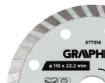 Turbo cutting diamond disc, 115 x 22.22 mm, dry and wet