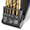 HSS-TiN metal drill bits , 4.0 - 10 mm, set of 5 pcs.