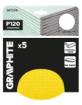 Sanding discs, perforated, Velcro-backed with holes 225 mm, P120, 5 pcs.