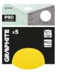 Sanding discs, perforated, Velcro-backed with holes 225 mm, P80, 5 pcs.