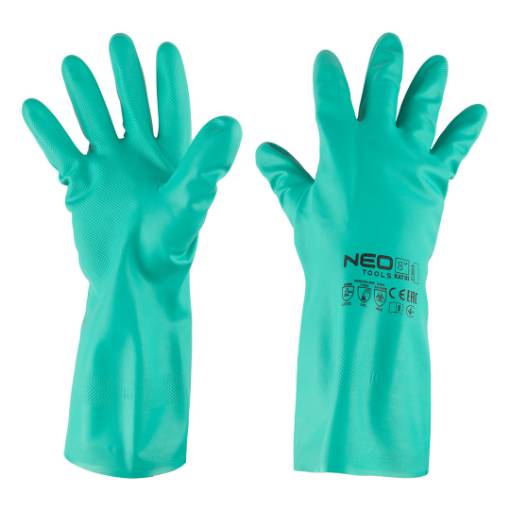 Chemically resistant nitrile gloves, size 8
