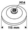 115 mm wire wheel brush, twisted steel wire, M14