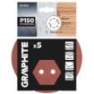 Velcro-backed sanding discs 150 mm, P150, 5 pcs, with 8 holes