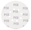 Velcro-backed sanding discs 150 mm, P150, 5 pcs, with 8 holes