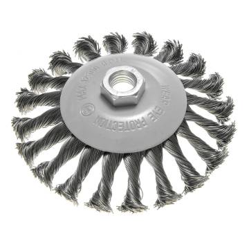Wire wheel brush 125mm, twisted wire, steel M14