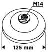Wire wheel brush 125mm, twisted wire, steel M14