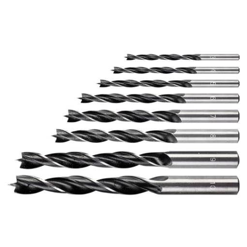Wood drill set: 3, 4, 5, 6, 7, 8, 9, 10 mm, 8 pcs