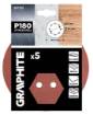 Velcro-backed sanding discs 150 mm, P180, 5 pcs, with 8 holes