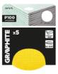 Sanding discs, perforated, Velcro-backed with holes 225 mm, P100, 5 pcs.