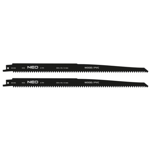 Sabre saw blade, HCS, 300 x 19 x 1.3mm, 6TPI, cpl. 2 pcs.