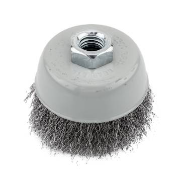 Cup wire brush 75 mm, crimped steel wire, M14