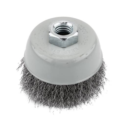 Cup wire brush 75 mm, crimped steel wire, M14