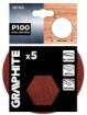 Velcro-backed sanding discs 125 mm, P100, 5 pcs, without holes