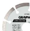Segmented diamond cutting disc, 115 x 22.2 mm, dry and wet