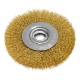 Wire wheel brush 125 x 20 mm, crimped wire, brass-plated