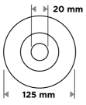 Wire wheel brush 125 x 20 mm, crimped wire, brass-plated
