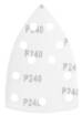 Sanding paper, velcro, iron 102 x 152 mm, P240, 5 pcs, with 11 holes