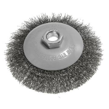 Wire wheel brush 115 mm, crimped wire, steel, M14