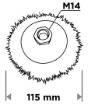 Wire wheel brush 115 mm, crimped wire, steel, M14