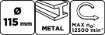 Wire wheel brush 115 mm, crimped wire, steel, M14
