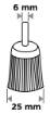 25 mm nylon face brush with 6 mm shank