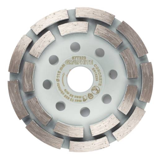 Diamond grinding disc, 2 segments, 115 x 22.2 mm, dry