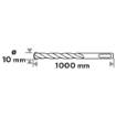 SDS Plus concrete drill bit with double helix 10 x 1000 mm