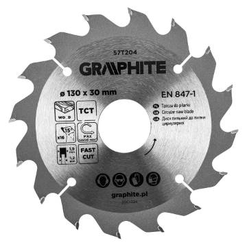 Circular saw blades with HM tips 130 x 30mm, 16 teeth