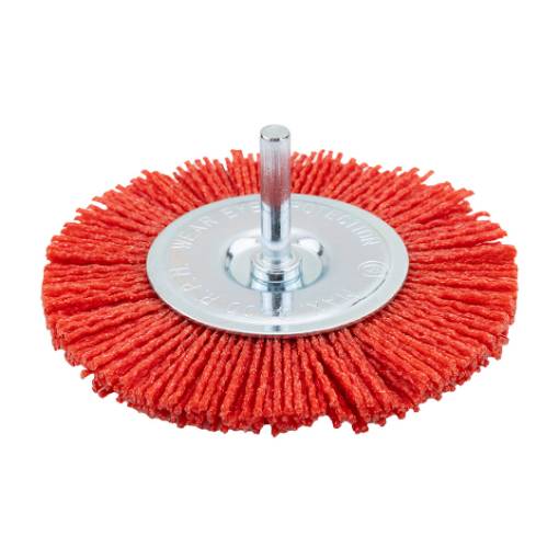Nylon wheel brush 100 mm, with 6 mm shank