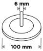 Nylon wheel brush 100 mm, with 6 mm shank