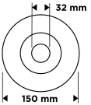 Wire wheel brush 150 x 32 mm, crimped wire, steel