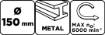 Wire wheel brush 150 x 32 mm, crimped wire, steel