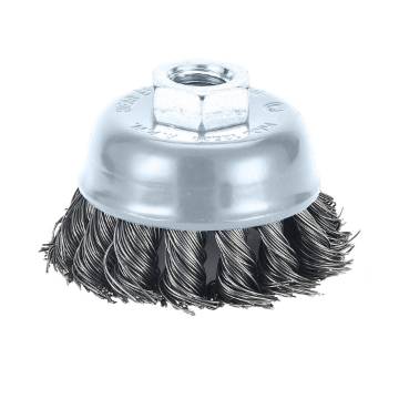 Cup wire brush 100 mm, twisted steel wire, M14