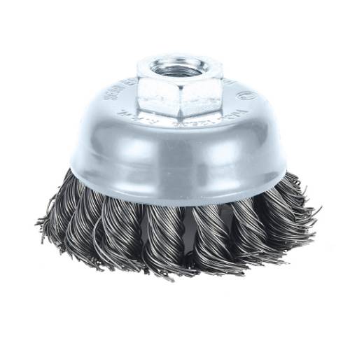 Cup wire brush 100 mm, twisted steel wire, M14