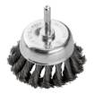 Cup wire brush 75 mm, twisted steel wire,  with 6 mm shank
