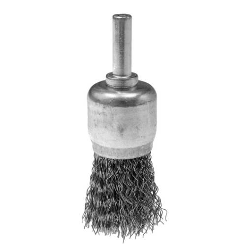 Cup wire brush 24 mm, crimped steel wire, with 6 mm shank