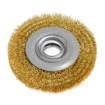 Wire wheel brush 100 x 20 mm, crimped wire, brass-plated