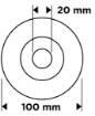 Wire wheel brush 100 x 20 mm, crimped wire, brass-plated