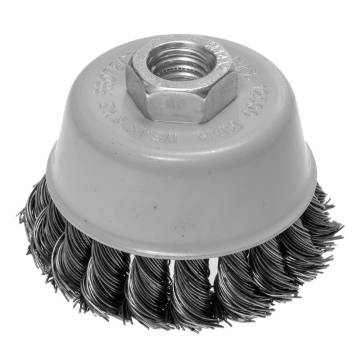 Cup wire brush 70 mm, twisted steel wire, M14