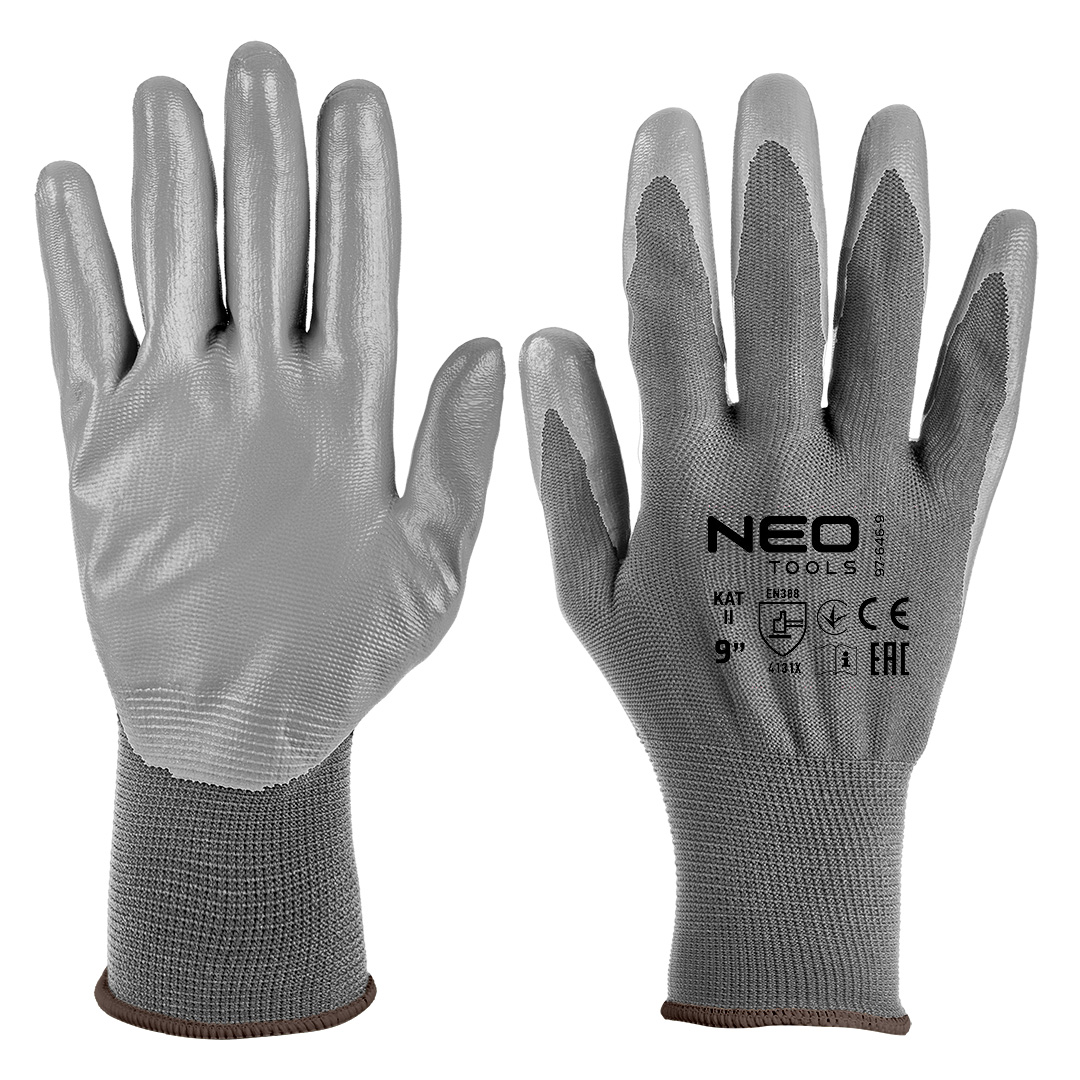 Work gloves, PU-coated polyester, 4131X, size 9 (card)