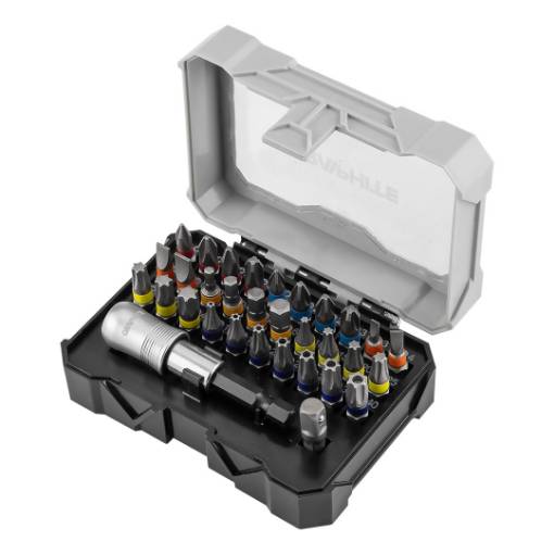 Bit set 25 mm, with magnetic holder 68 mm, 32 pcs.