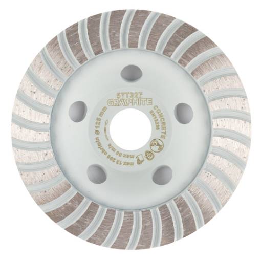 Diamond grinding disc, turbo, 125 x 22.2 mm, dry