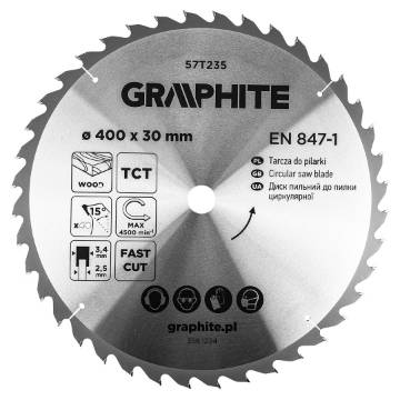 Saw blade, widia, 400 x 30 mm, 40 teeth
