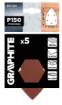 Sanding paper, velcro, iron 98 x 140 mm, P150, 5 pcs, with 5 holes