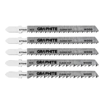 Jigsaw blades, 6 TPI, 10 TPI, T-handle, 5 pcs