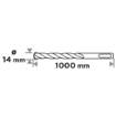 SDS Plus concrete drill bit with double helix 14 x 1000 mm